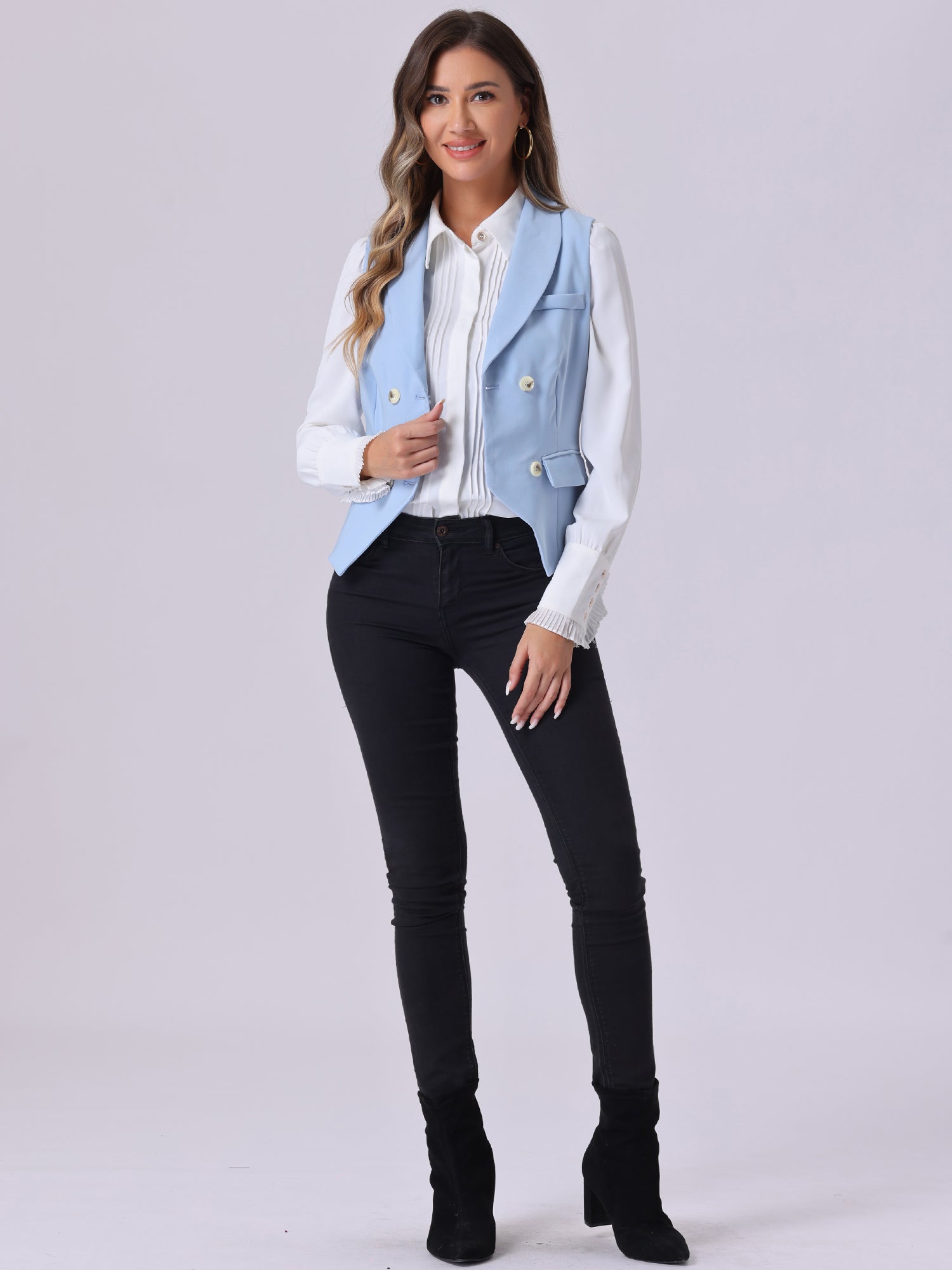 Waistcoat Lapel Collar Dressy Versatile Racerback Suit Vest