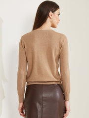 Lightweight Sweater Crew Neck Button Down Long Sleeve Cardigan