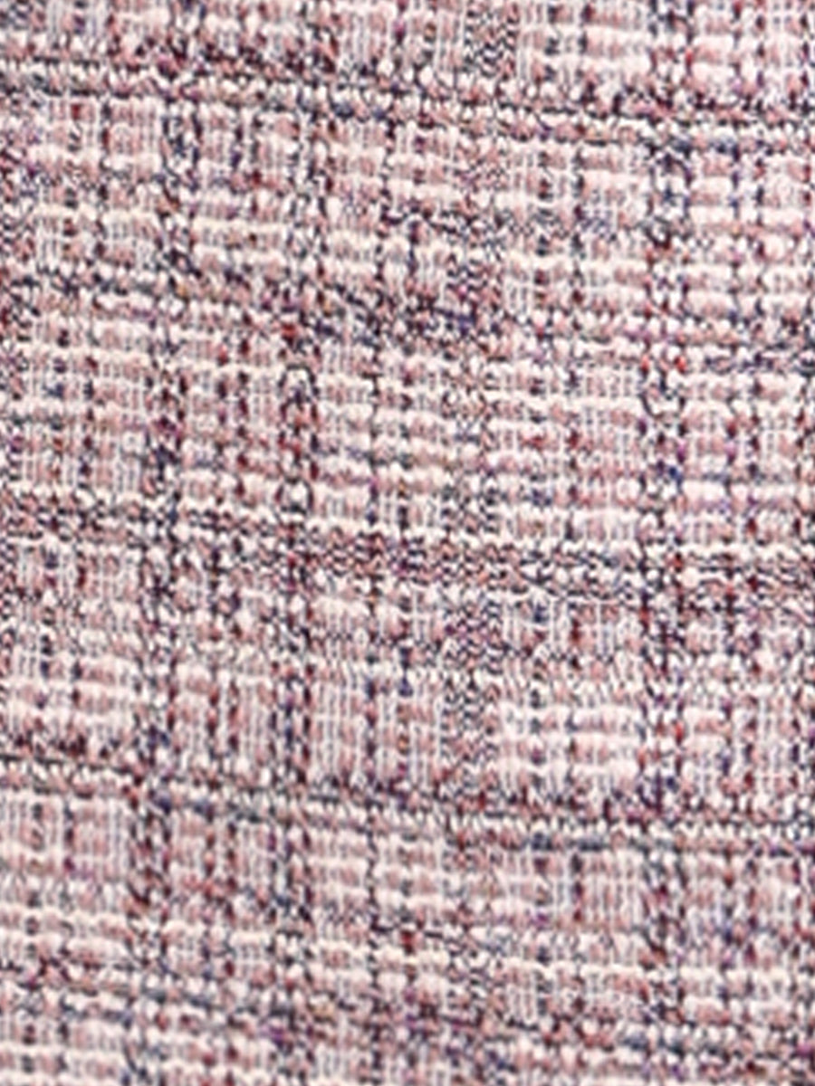 Tweed Plaid Boat Neck Sleeveless Midi Sheath Dress