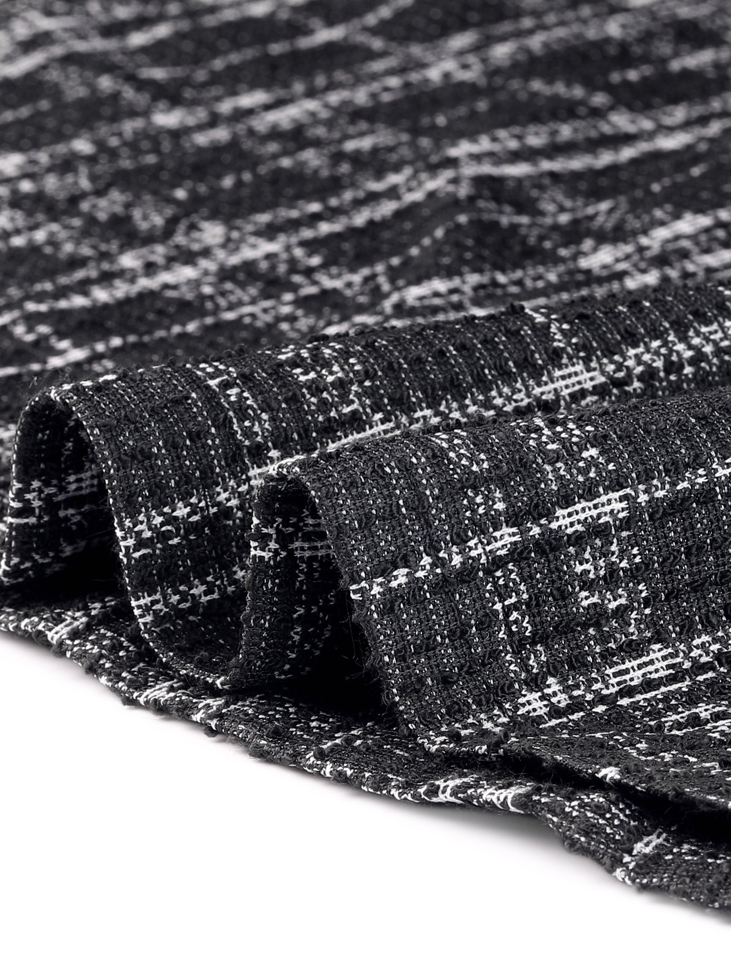 Tweed Plaid Sleeveless Pockets A-Line Pinafore Overall Dress