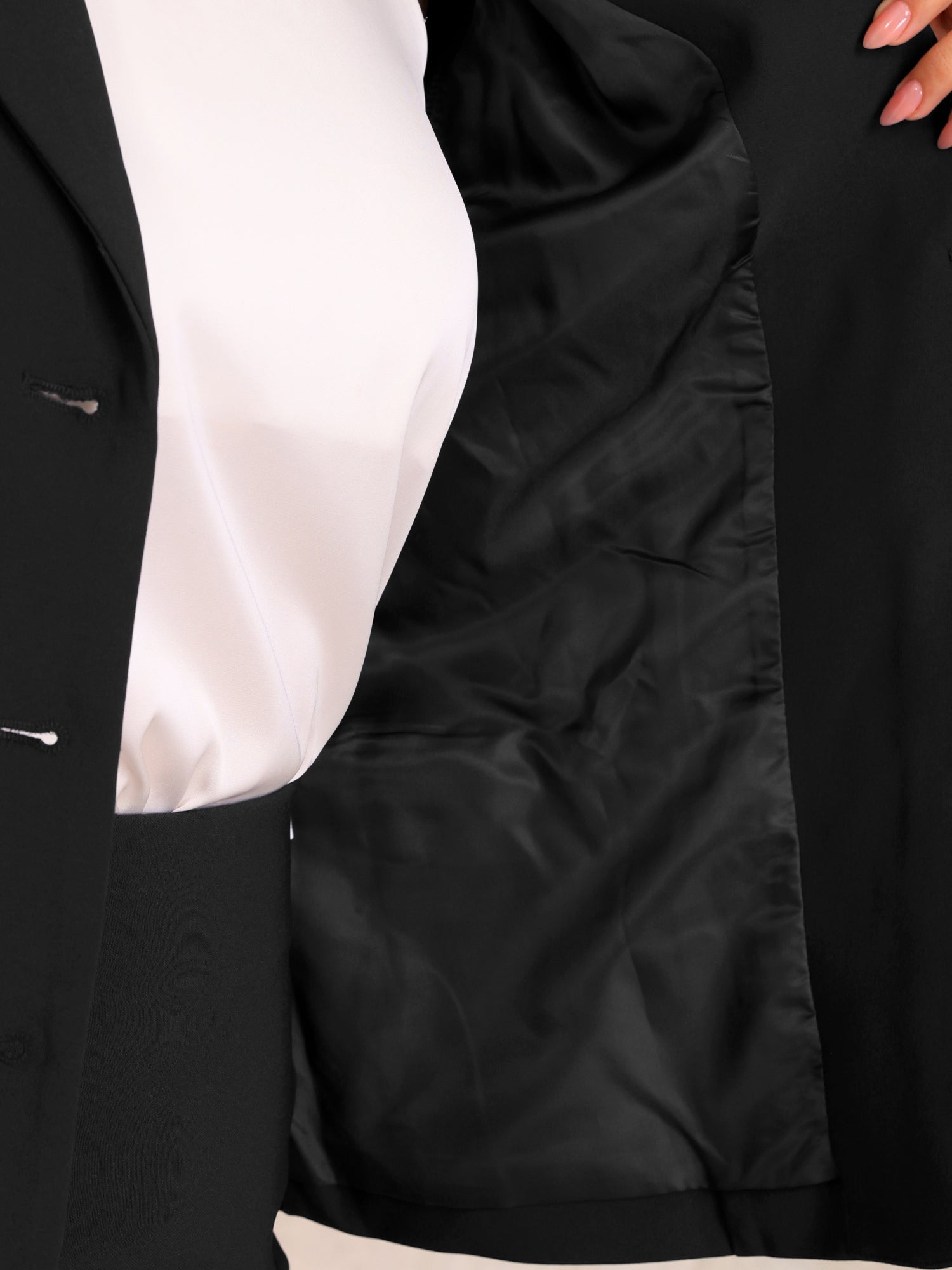 2 Pieces Collared Button Down Blazer & Pencil Midi Skirt Suit Set