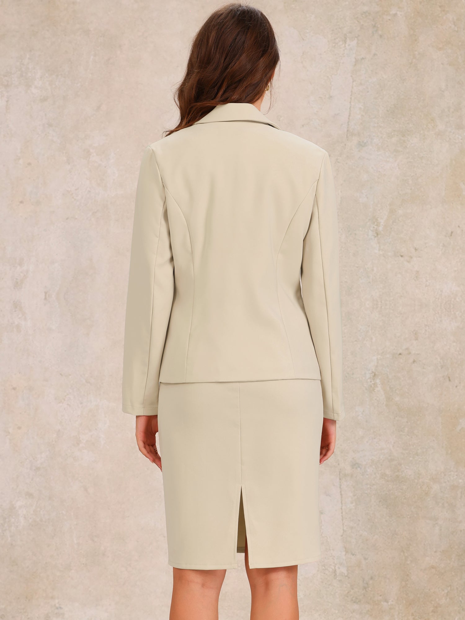 2 Pieces Sleeveless Midi Sheath Dress & Long Sleeve Blazer Set
