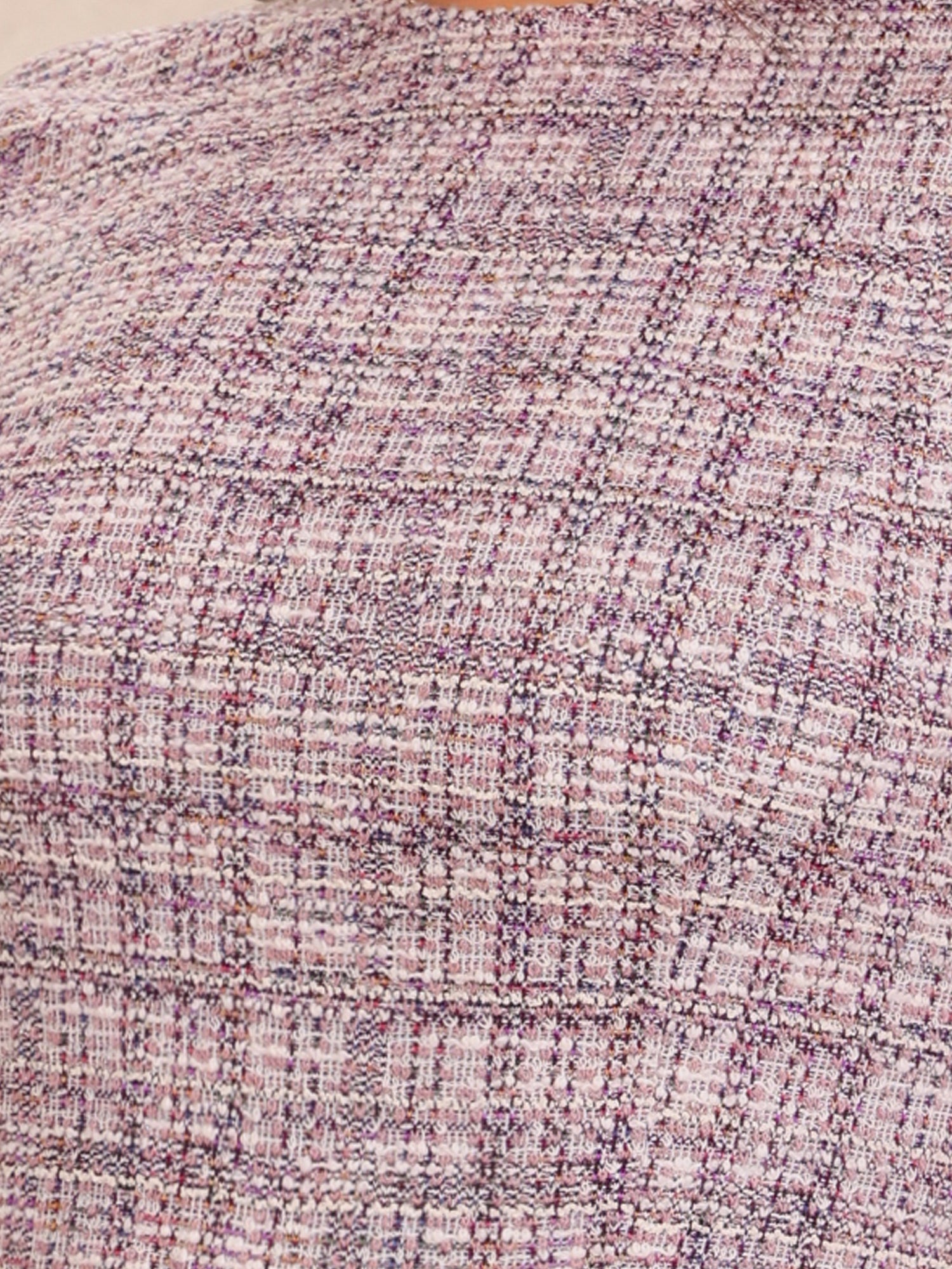 Tweed Crew Neck Cap Sleeve Midi Sheath Dress