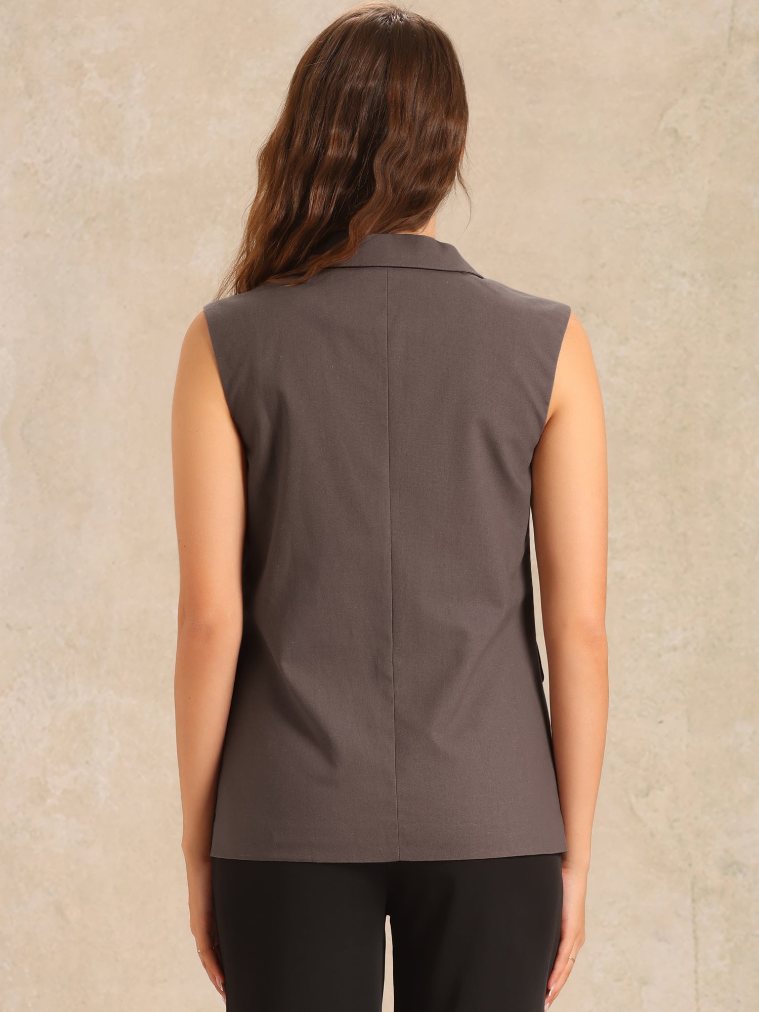 Sleeveless Business Casual Linen Work Office Vest