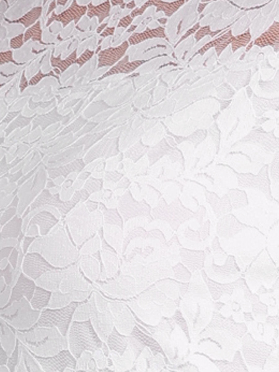 Floral Lace Sheer 3/4 Sleeve Boat Neck Blouse