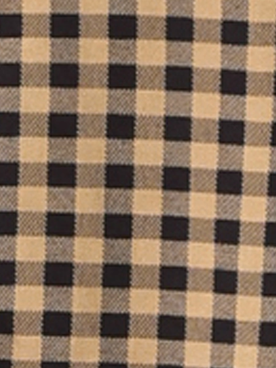 Gingham Checks Ruffled Peter Pan Collar 1960s Vintage Mini Dress