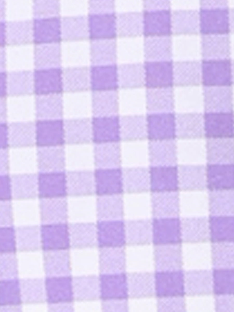 Gingham Checks Ruffled Peter Pan Collar 1960s Vintage Mini Dress