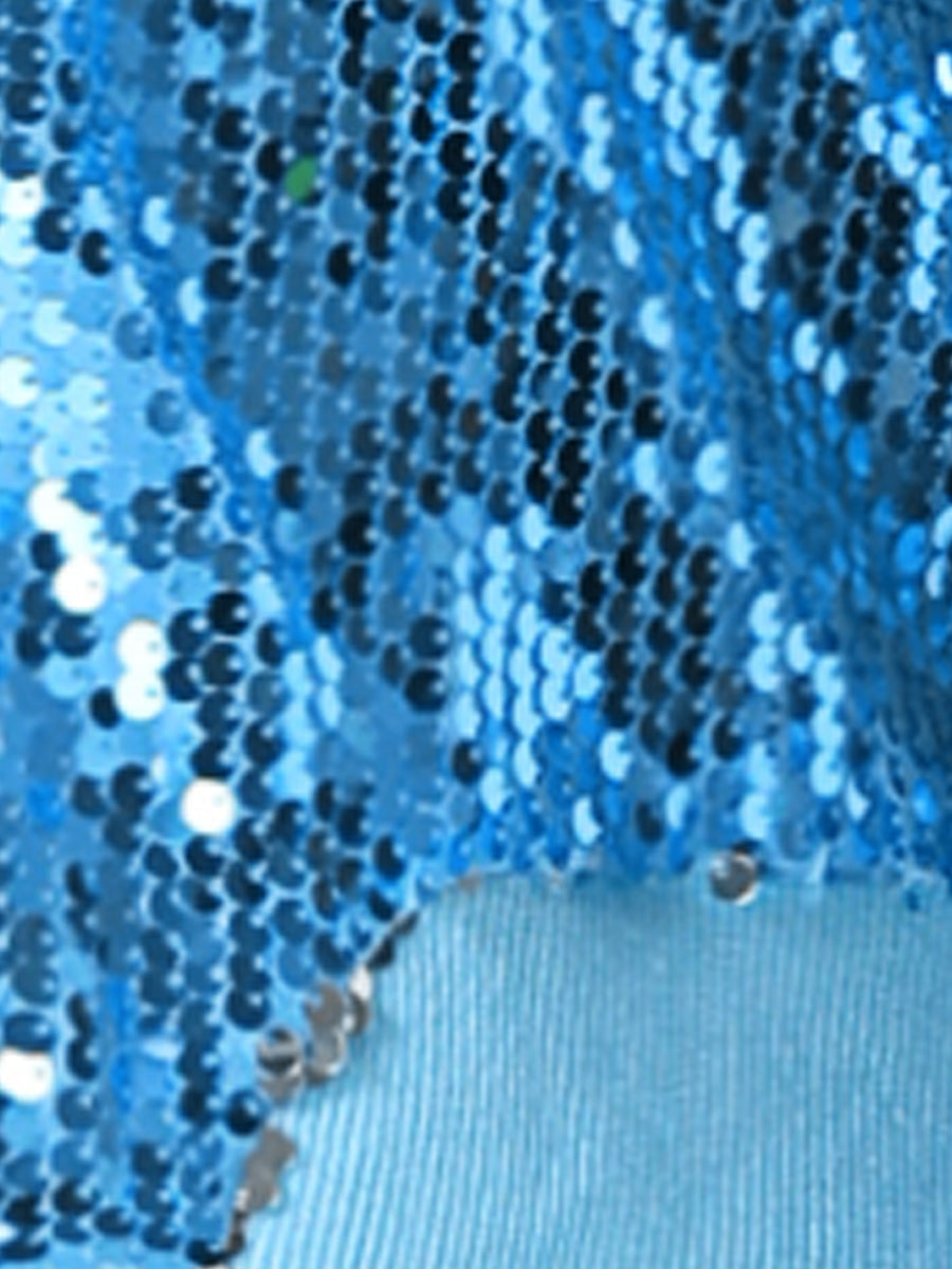 Sequin Sparkle Party Long Sleeve Zipper Bomber Jacket