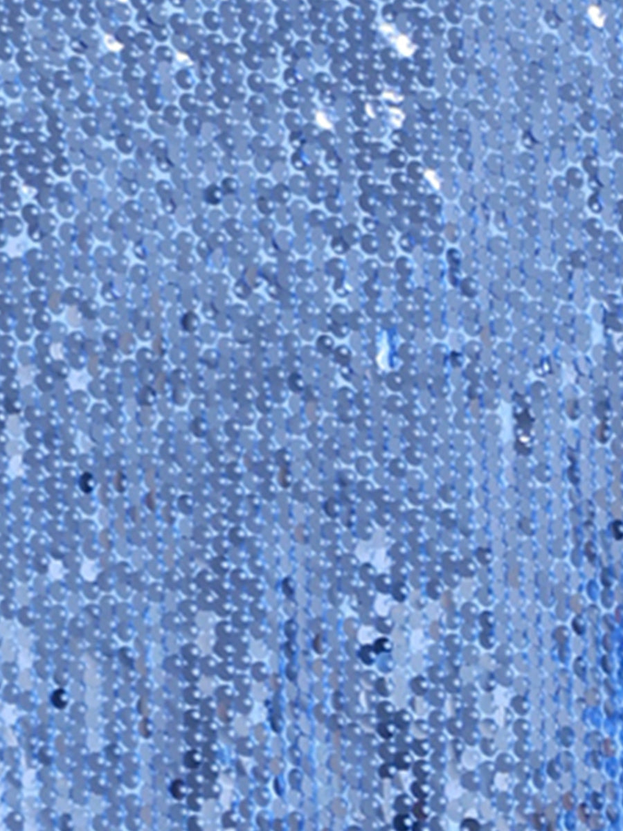 Sequin Long Sleeve Zipper Up Collarless Glitter Bomber Jacket