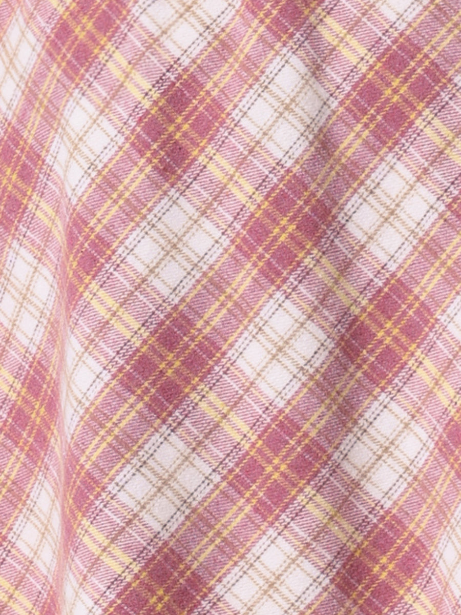 Vintage Plaid Tartan Elastic Waist Knee Length A-Line Skirt