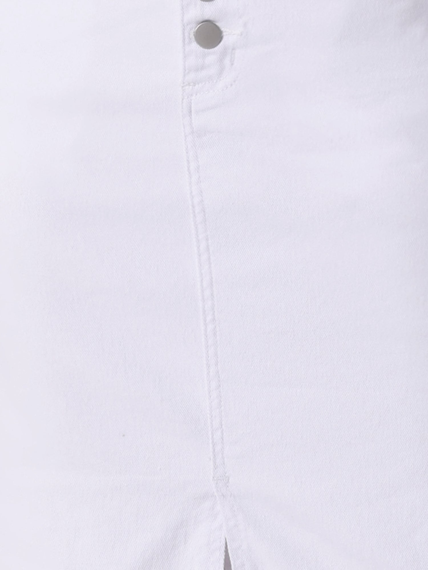 Denim Pencil Button High Waist Split Hem Casual Midi Jean Skirts