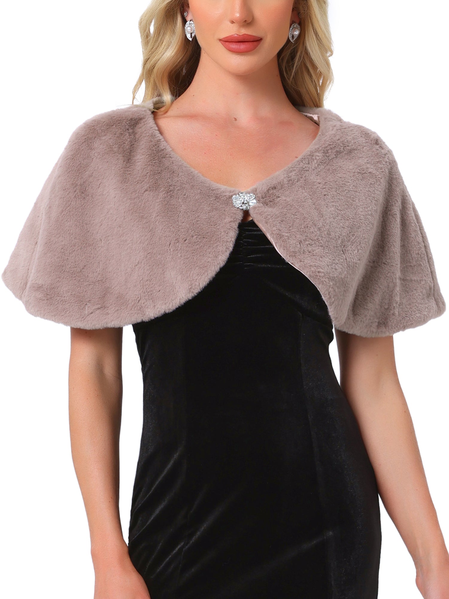 Elegant Faux Fur Shawl Bridal Wedding Party Wrap Stole Shrug