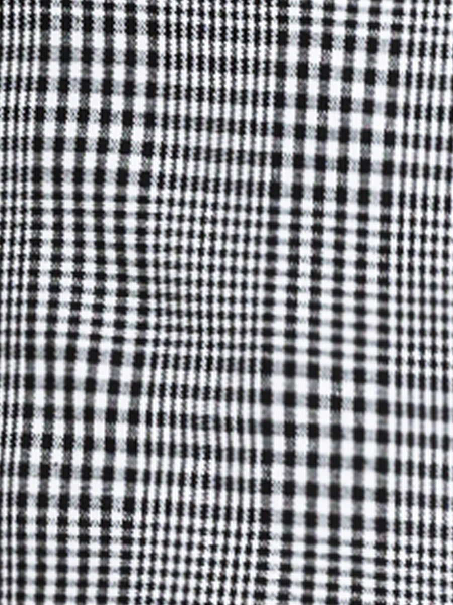 Plaid Notched Lapel One Button Houndstooth Blazer Jacket