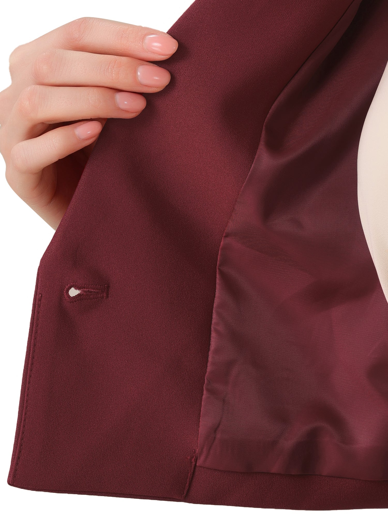 Long Sleeve Open Front Notched Lapel Business Cropped Blazer