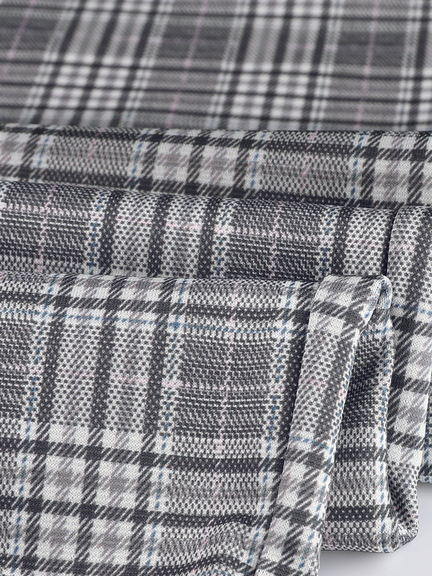 Plaid Cropped Trousers Button Casual Tartan Check Work Pants