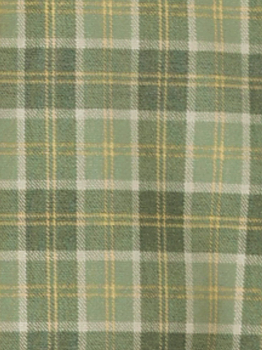 Peter Pan Collar Contrast Color Button Decor Plaid Dress