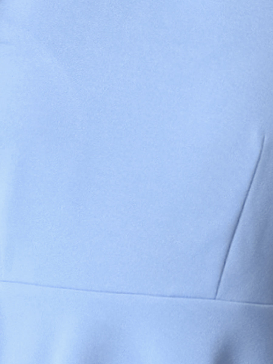 Mesh Sheer Long Sleeve Blouse Turn Down Collar Keyhole Peplum Top