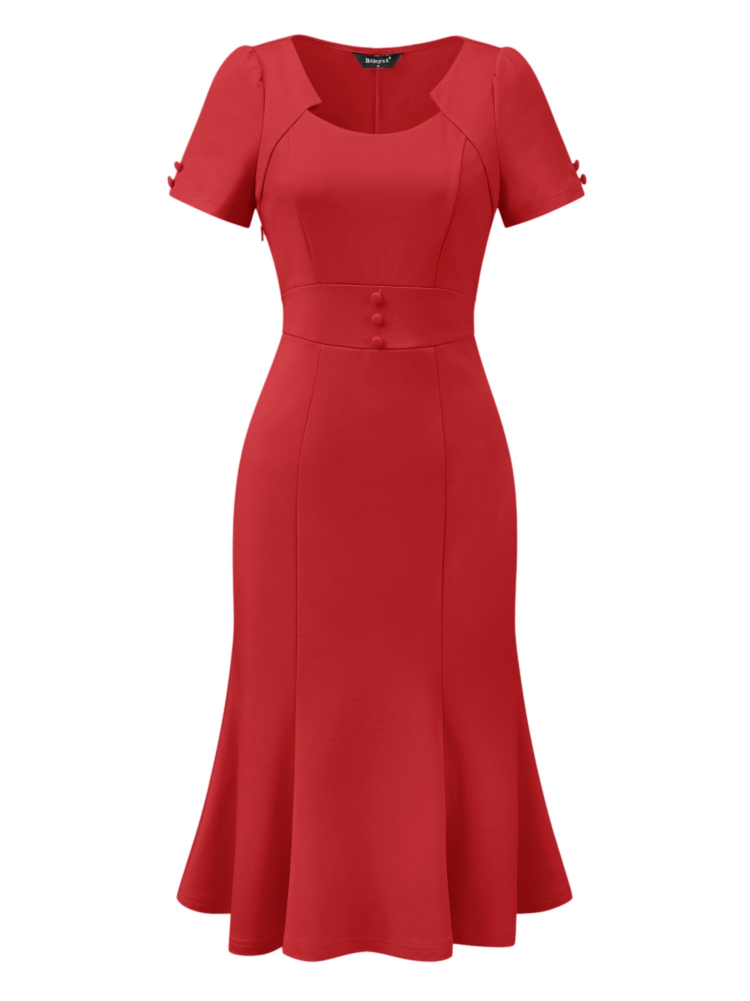 Vintage Work Cocktail Mermaid Sheath Fishtail Bodycon Midi Dress