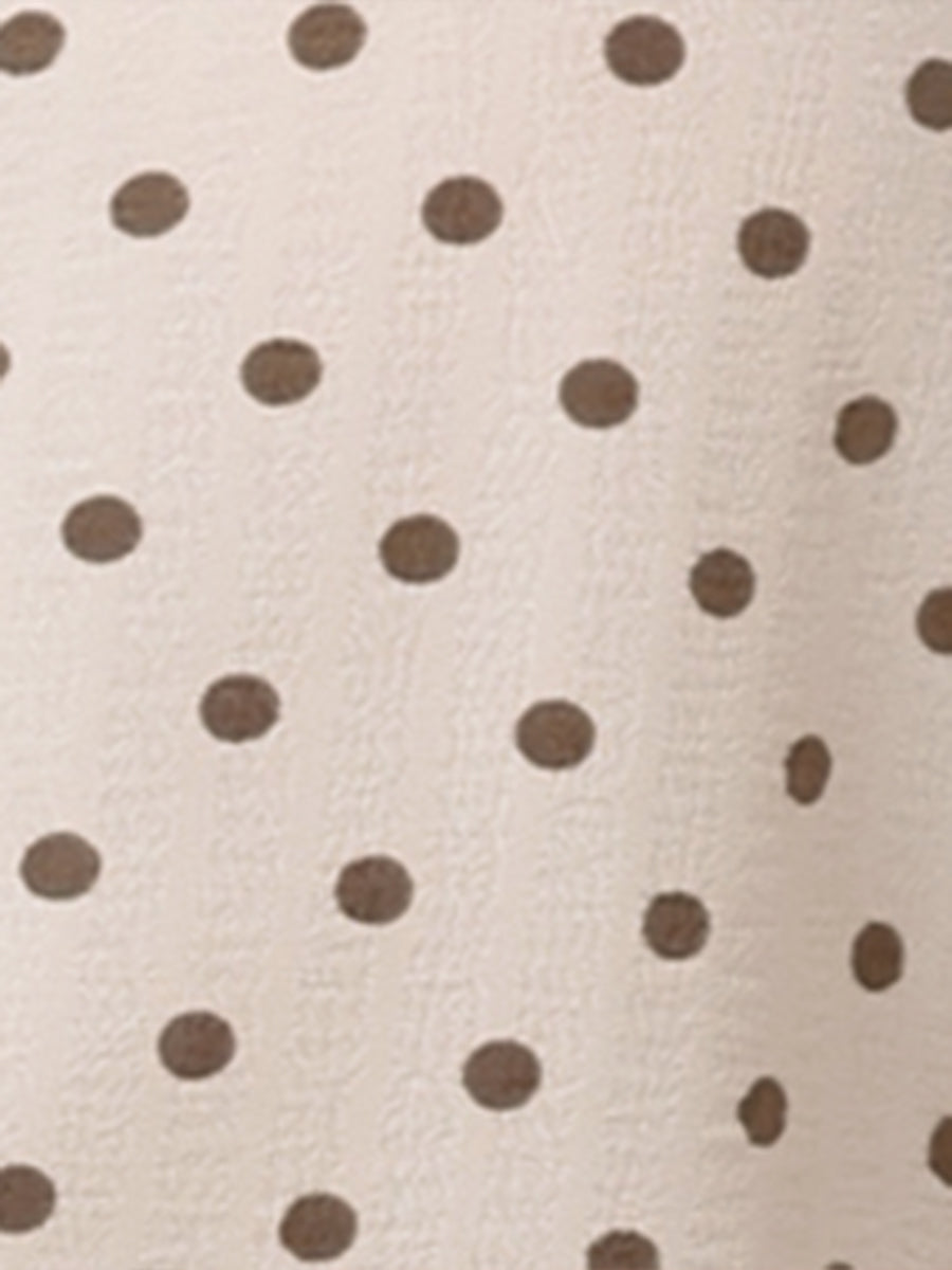 Short Sleeve Tops Vintage Polka Dots Button Up Shirt