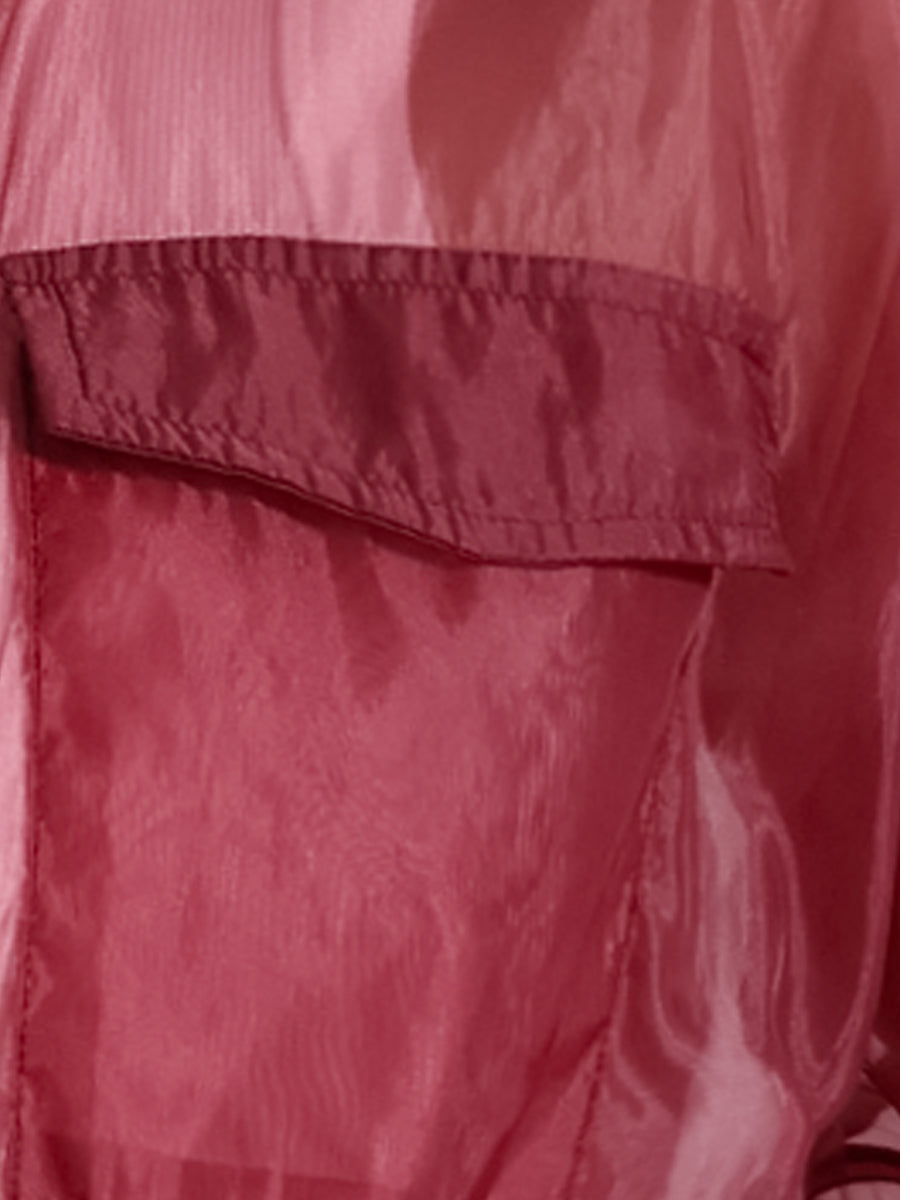 Sheer Zip Up Long Sleeve See Through Bomber Jacket