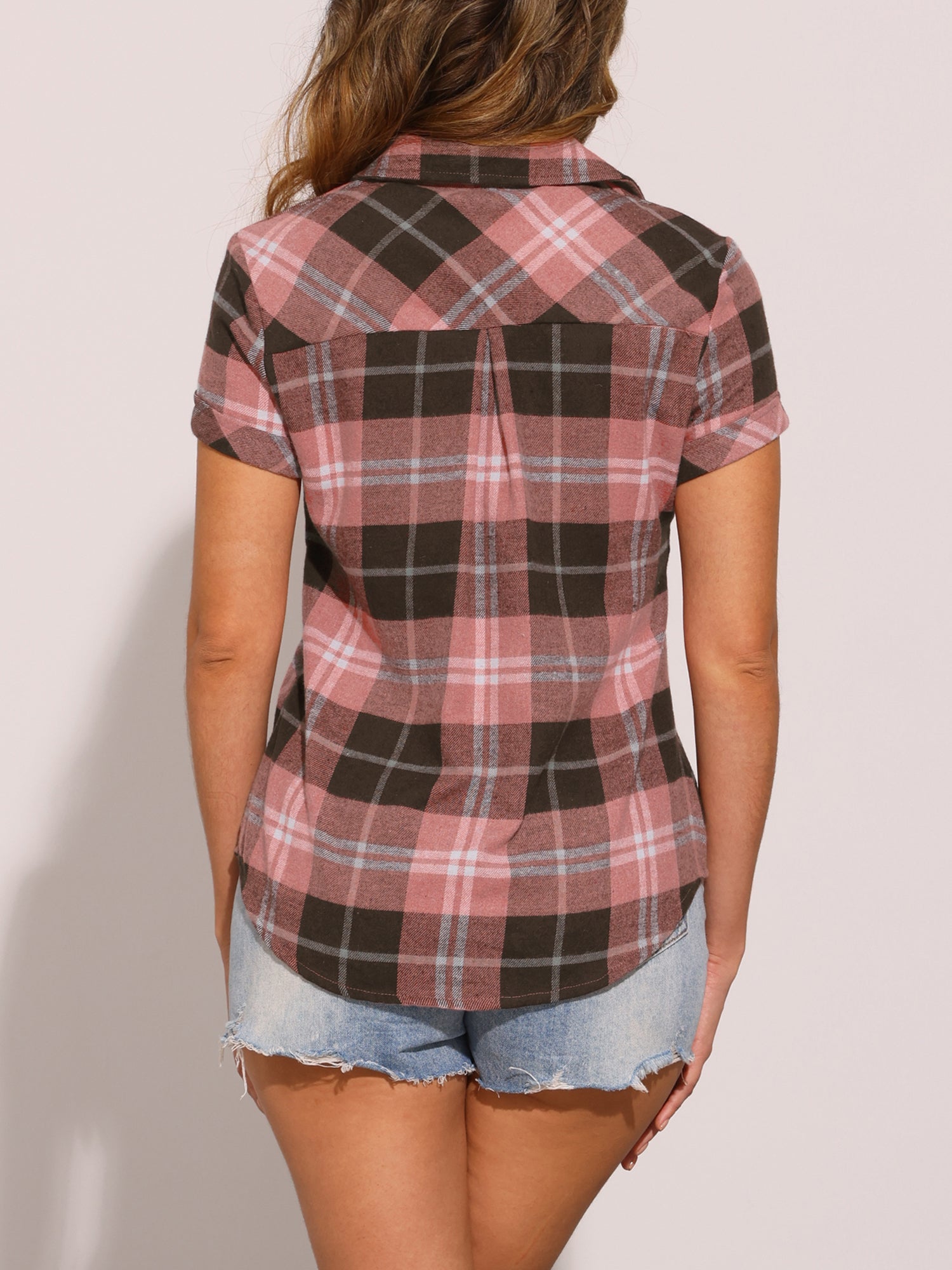 Button Down Cotton Classic Western Plaid Shirt