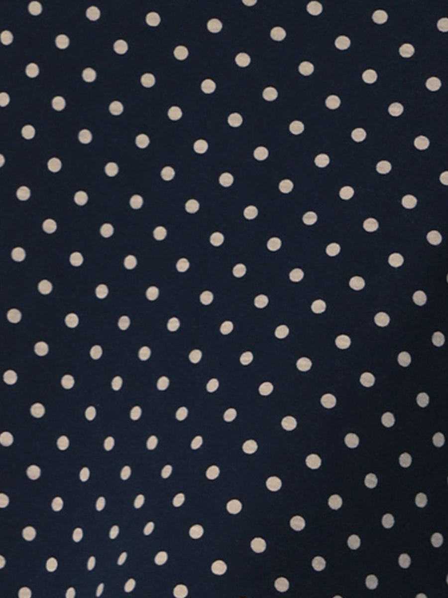V Neck Cap Sleeve Polka Dots Vintage Midi Dress