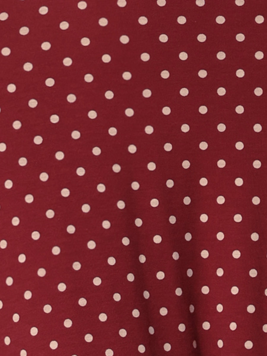 V Neck Cap Sleeve Polka Dots Vintage Midi Dress