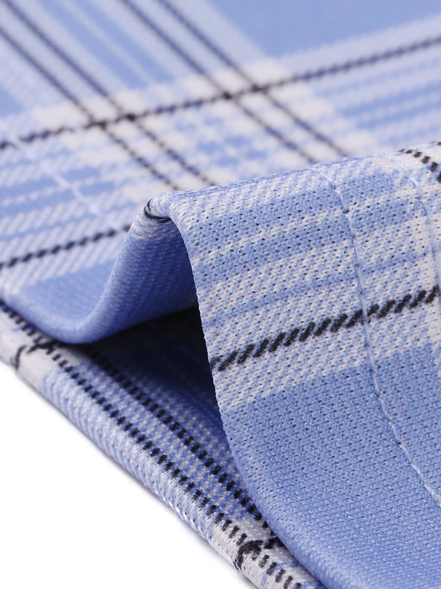 Vintage Tartan Plaid Pants Elastic Waist Straight Long Trousers