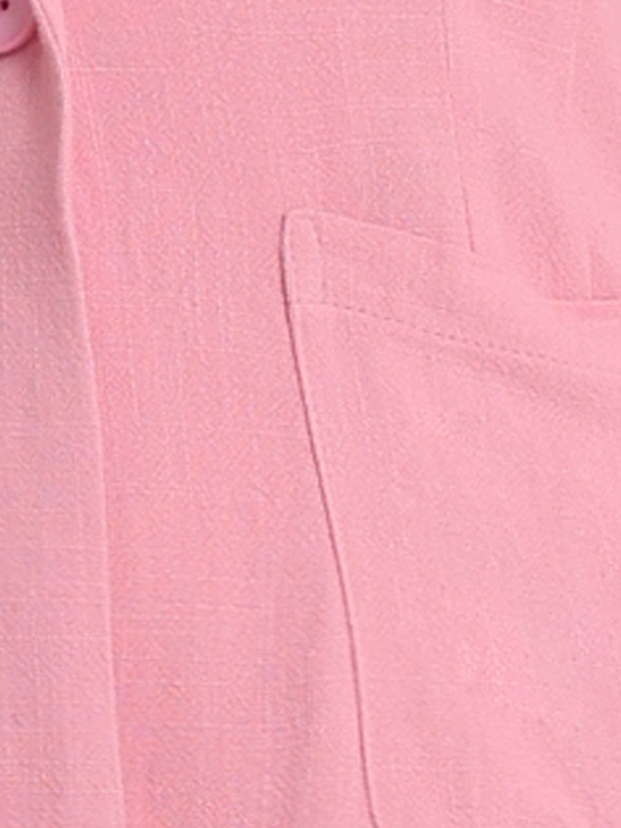 Notch Lapel One Button Casual Suit Linen Blazer