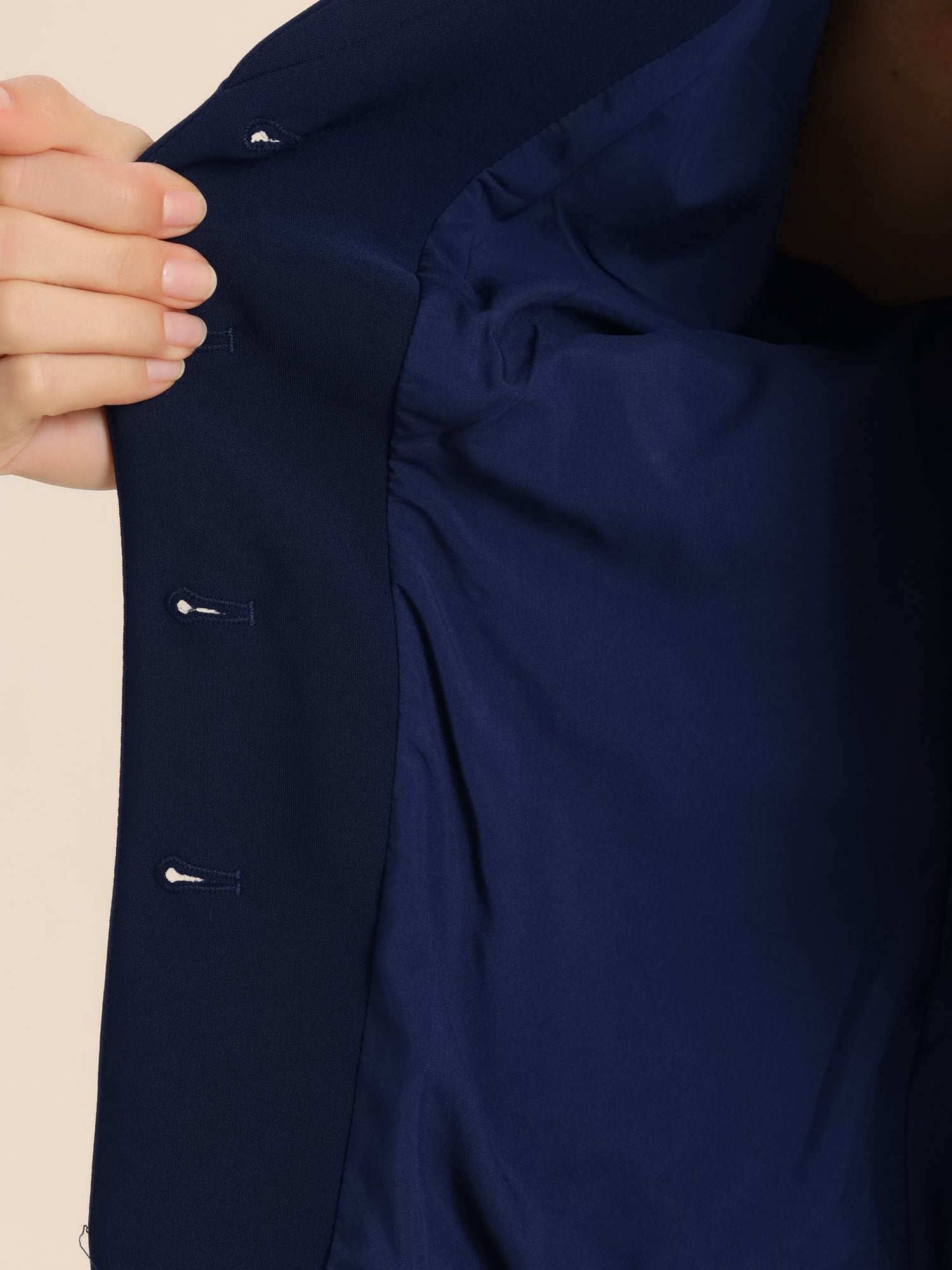 2 Piece Notched Collar Blazer and Pencil Skirt Business Suit Set