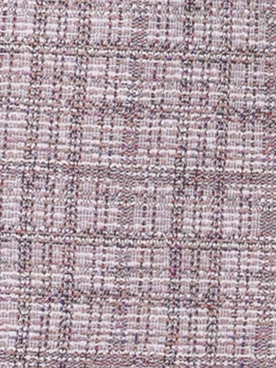 Tweed Plaid Sleeveless Pockets Zipper Work Dress