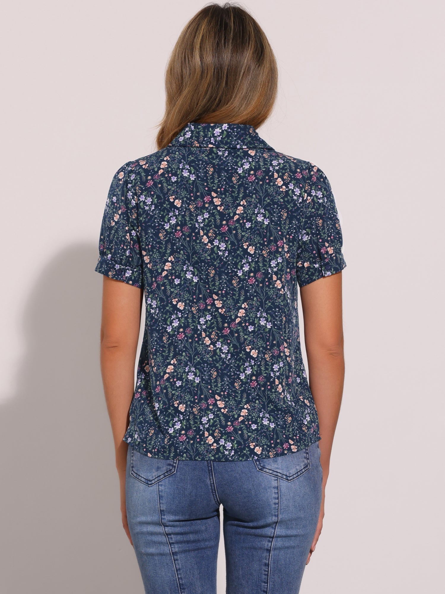 Retro Dots Bow Tie Peter Pan Collar Chiffon Blouse