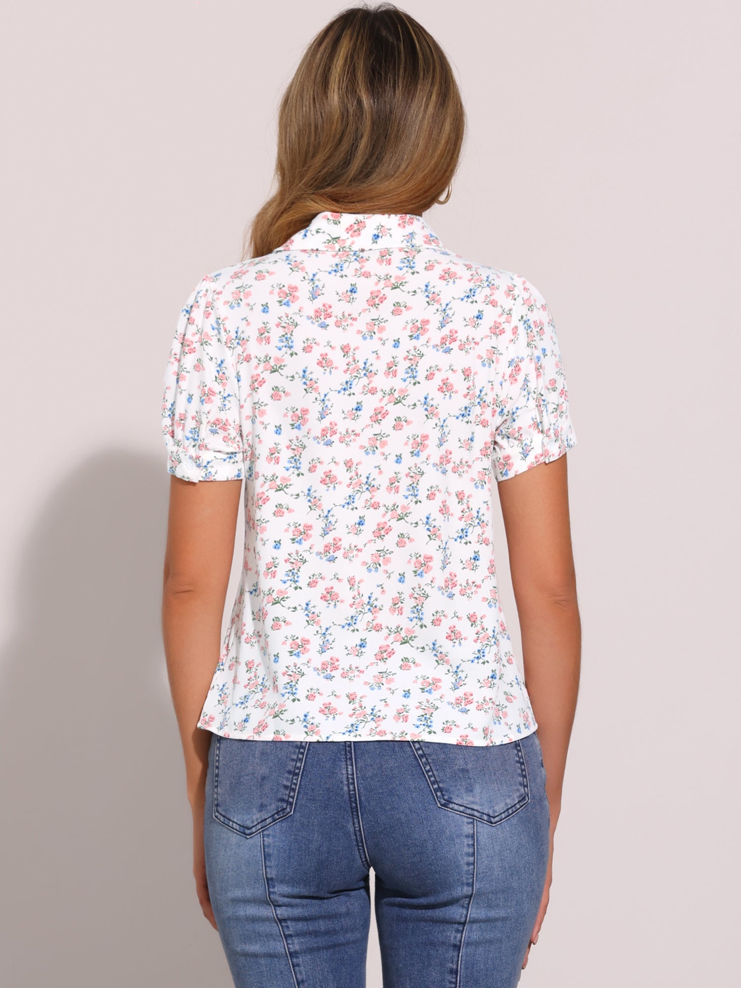 Retro Dots Bow Tie Peter Pan Collar Chiffon Blouse