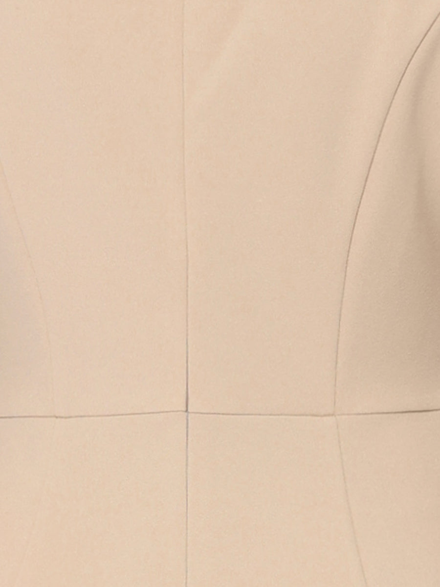 3/4 Sleeve Notch Neck Slim Fit Work Pencil Midi Dress