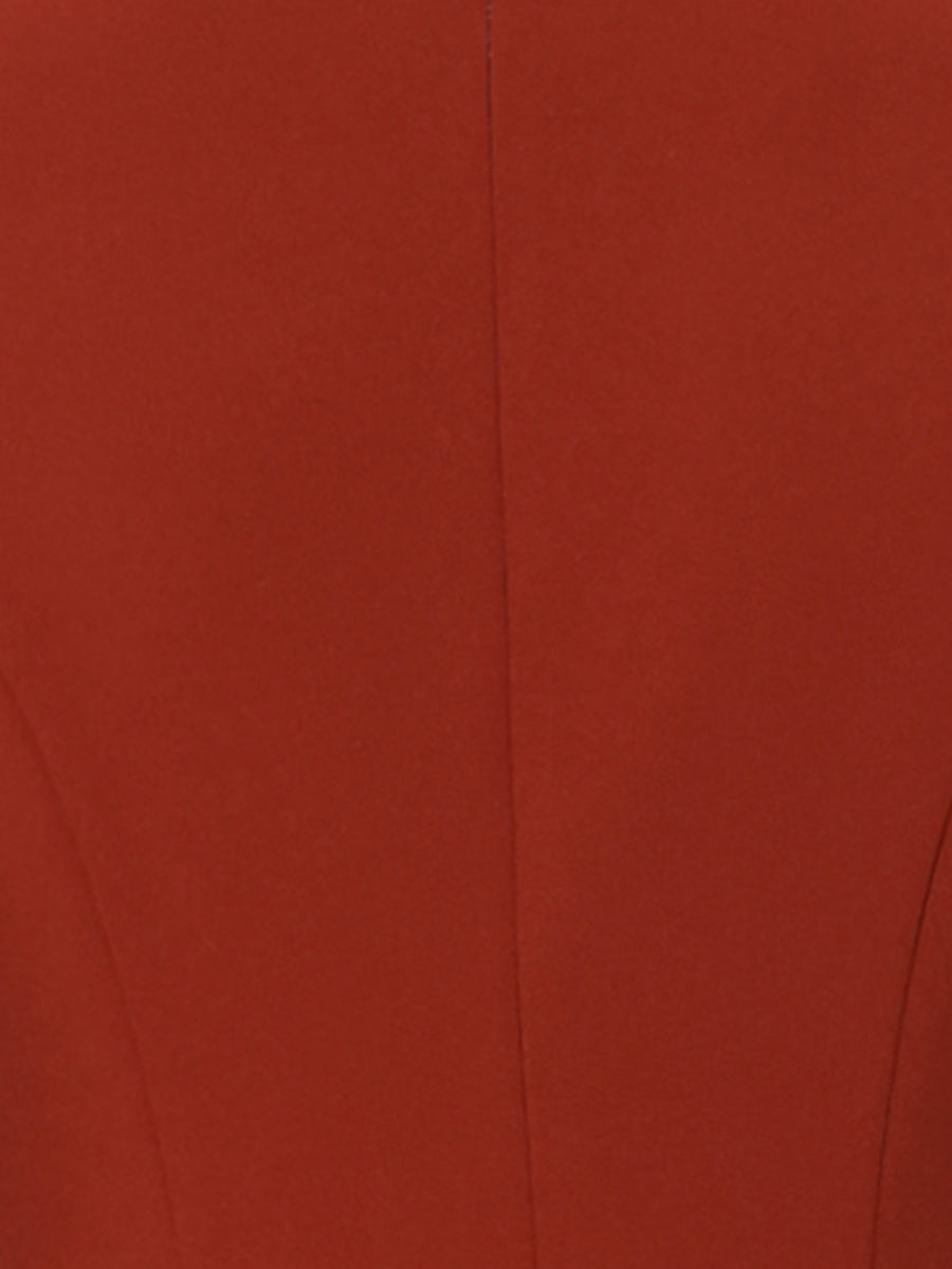 3/4 Sleeve Notch Neck Slim Fit Work Pencil Midi Dress