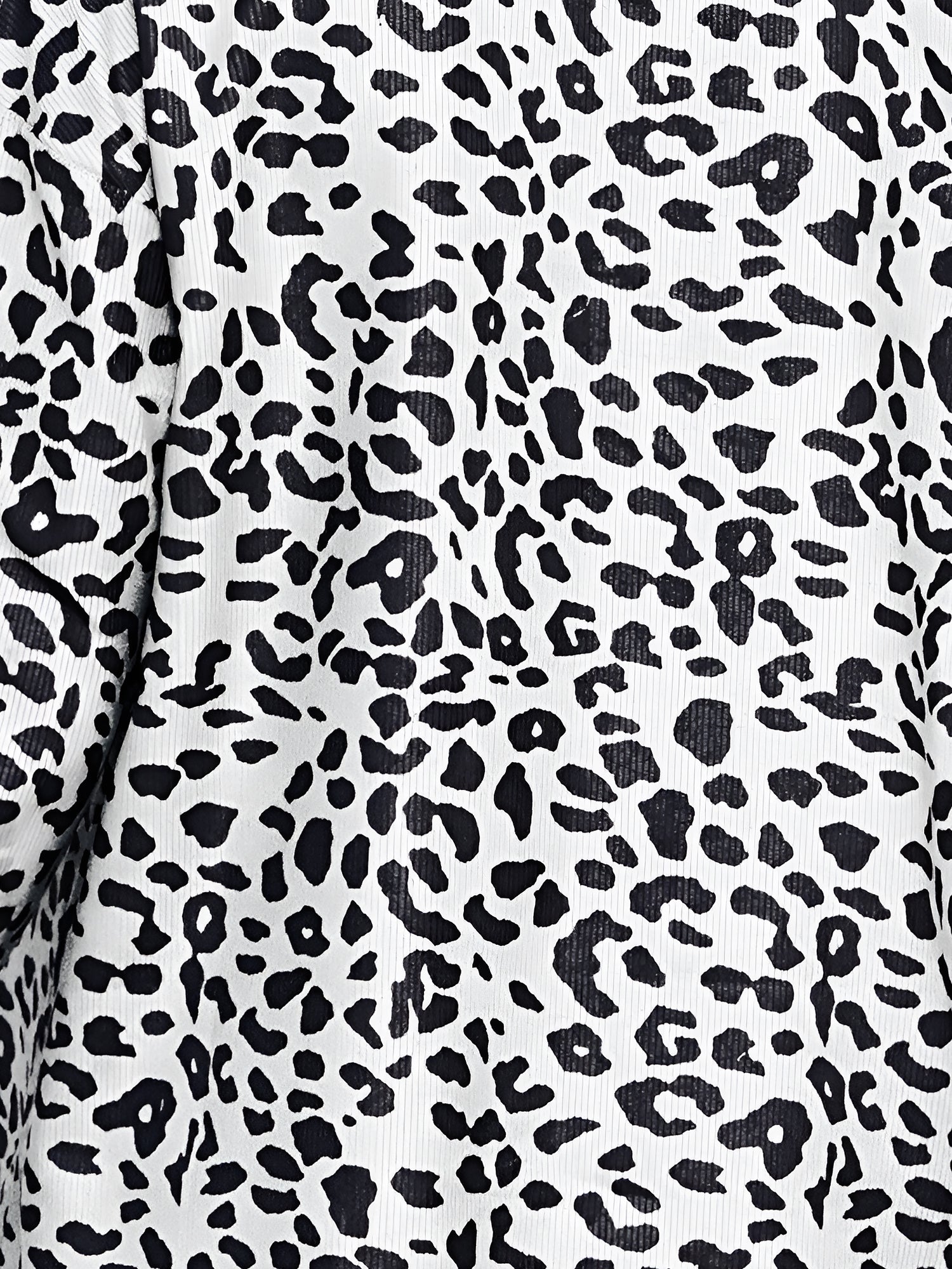 Leopard Textured Long Sleeve Collar Shacket Shirt