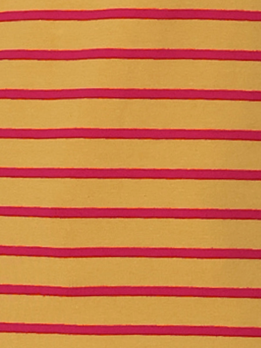 3/4 Sleeve Round Neck Casual Striped T-Shirt
