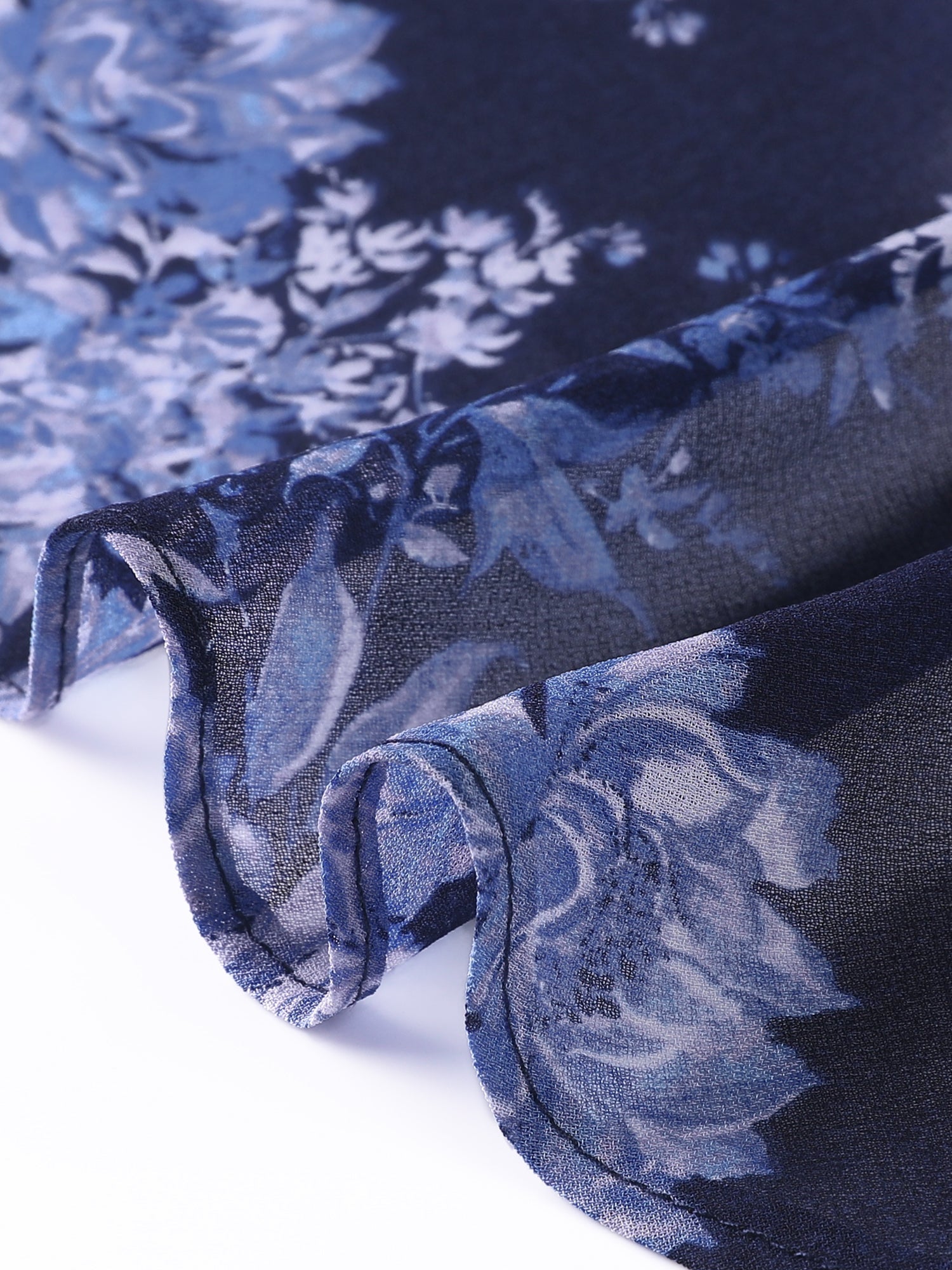 Floral Midi High Low Hem Tie Waist Flowy Chiffon Dress