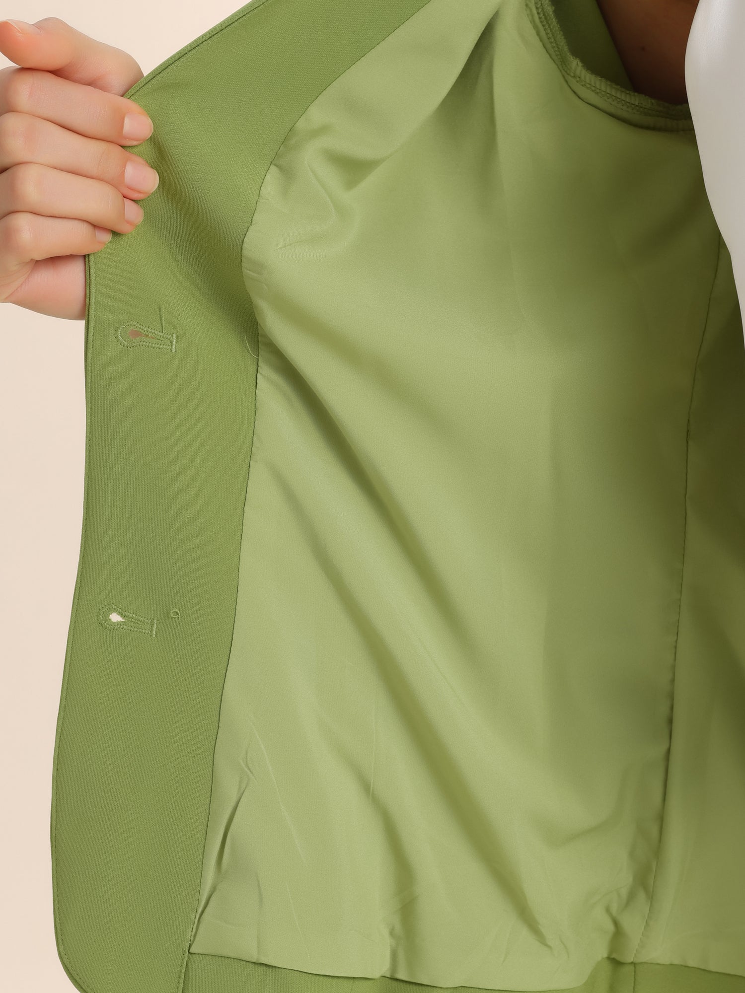 2pc Business Collarless Blazer and Pencil Skirt Suit Sets