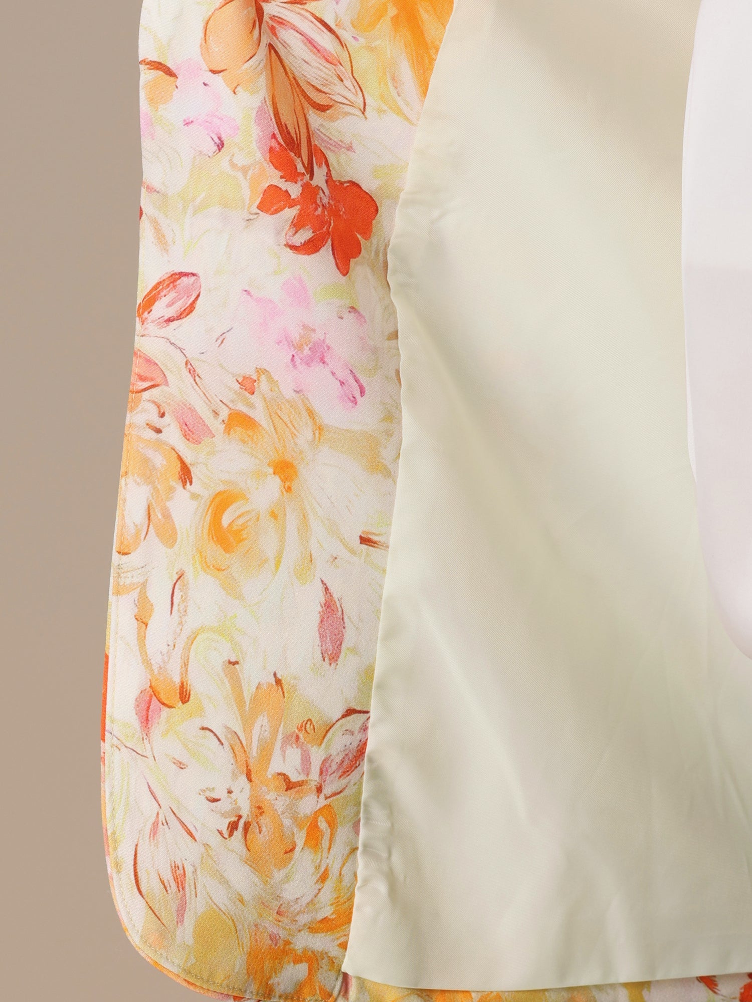 Open Front Floral Work Business Crop Blazer Jacket