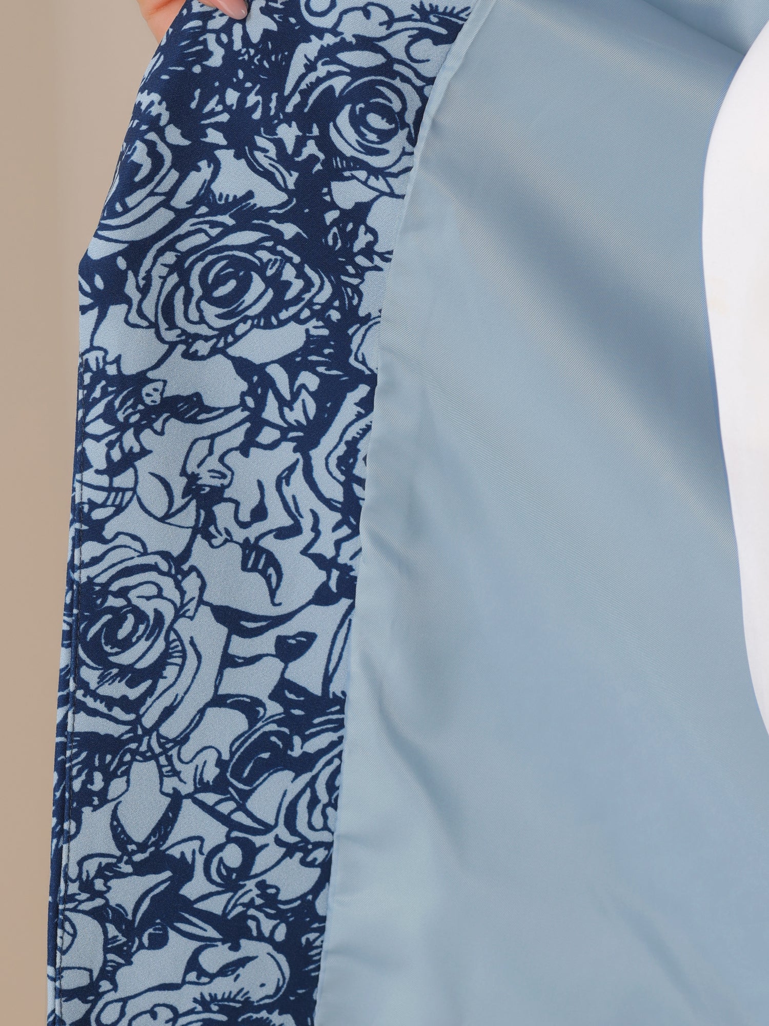 Open Front Floral Work Business Crop Blazer Jacket