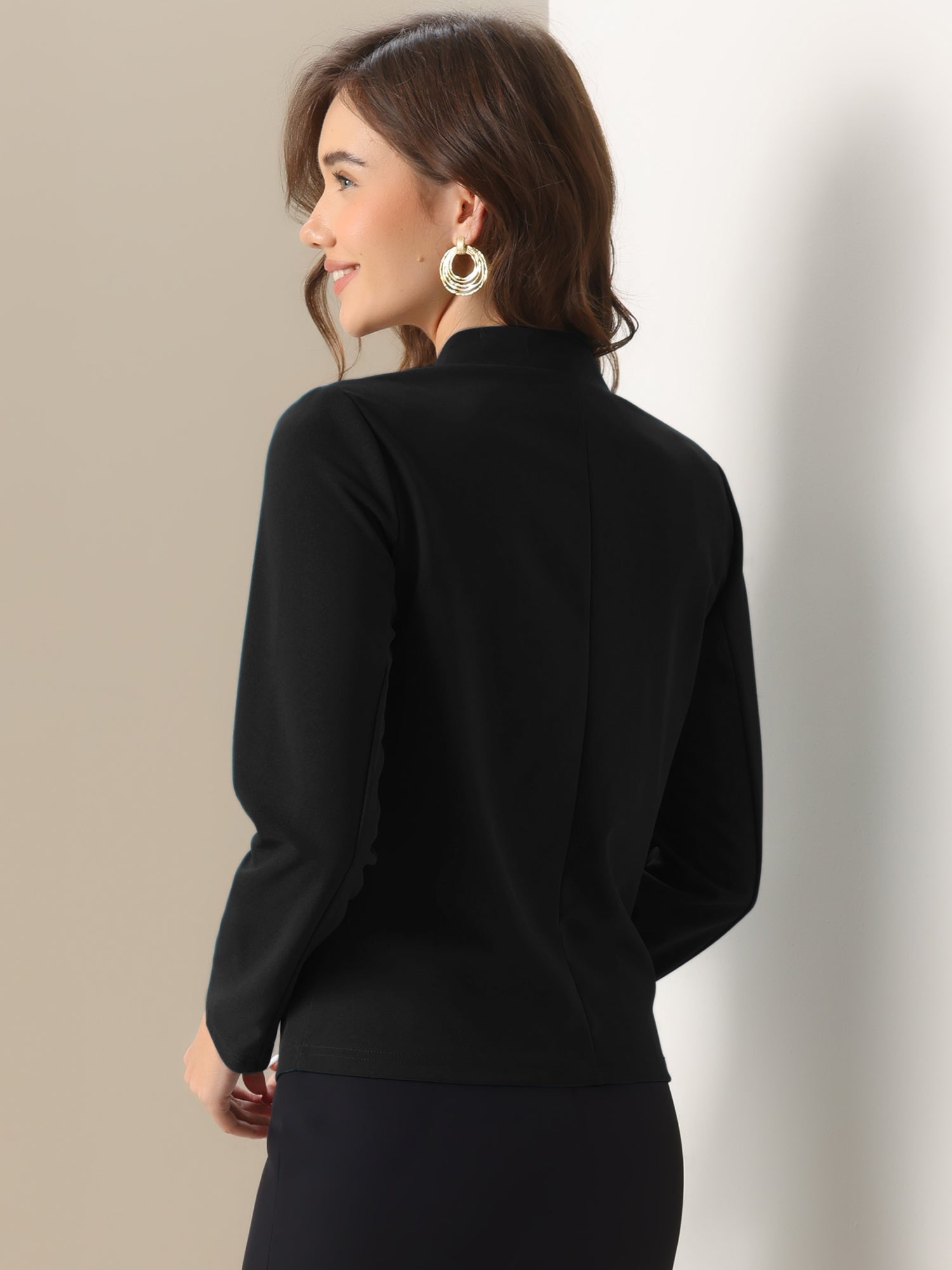Open Front Long Sleeve Business Work Office Blazer