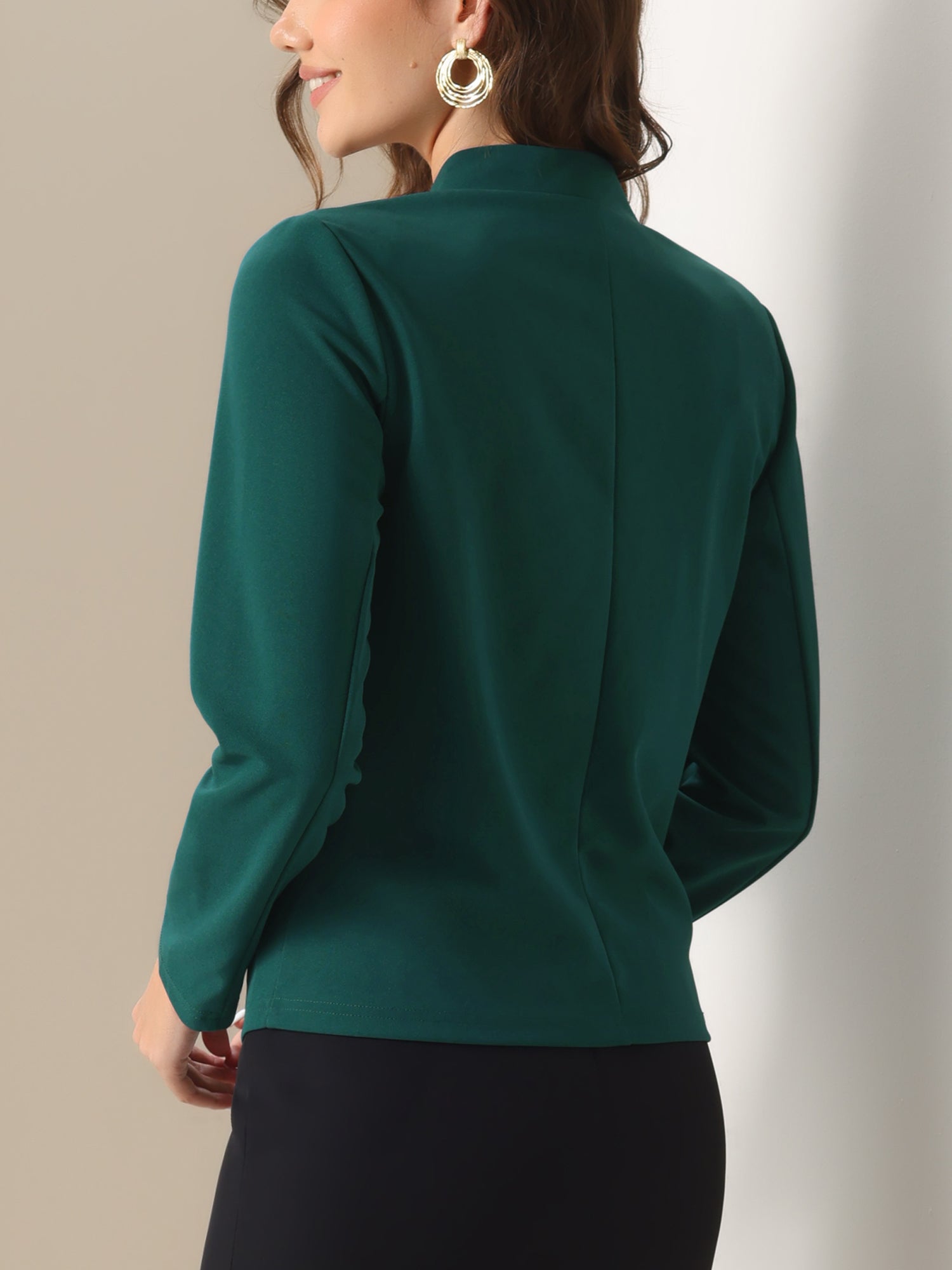 Open Front Long Sleeve Business Work Office Blazer