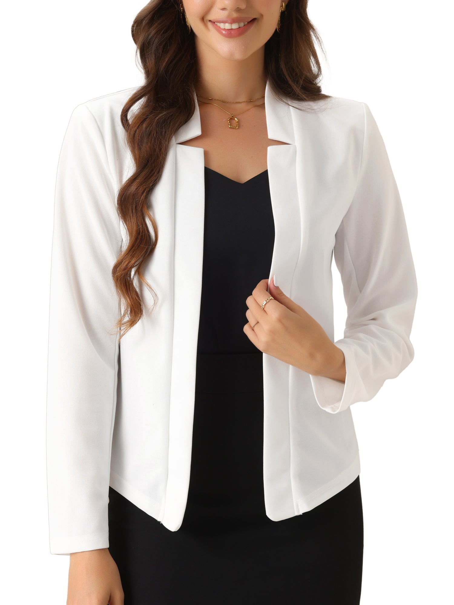 Open Front Long Sleeve Business Work Office Blazer