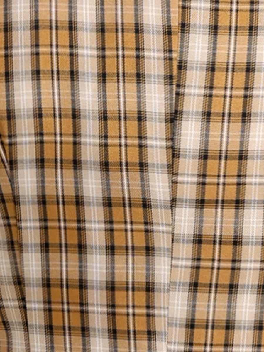 Plaid Waistcoat Notched Lapel Collar Single Breasted Vintage Vest
