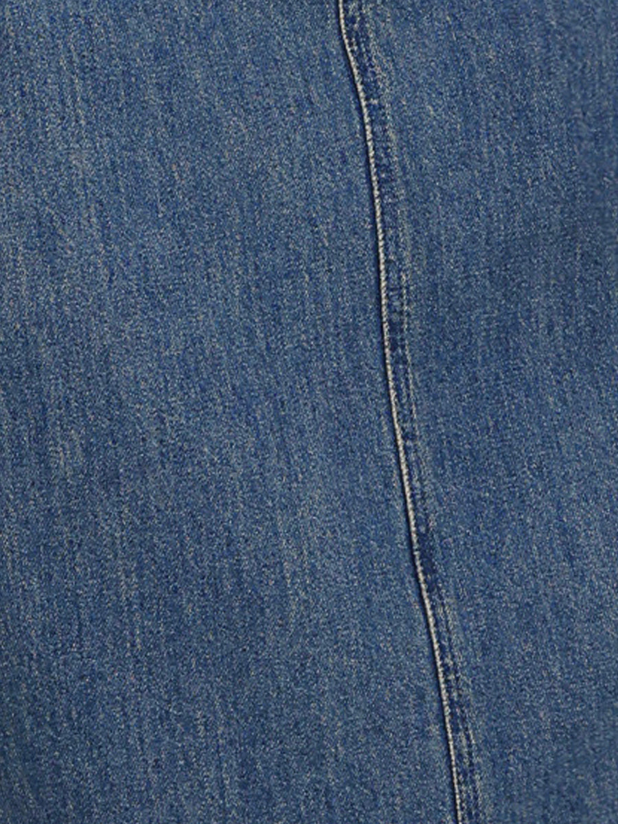 Casual High Waisted Flap Pocket A-Line Long Denim Jean Skirt