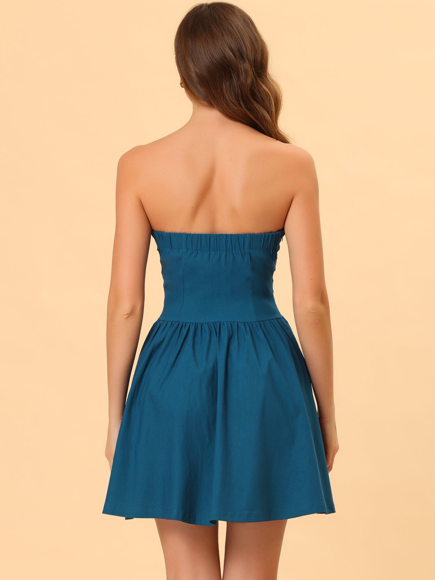 Strapless Sweetheart Neck Fit And Flare Mini Tube Top Dress