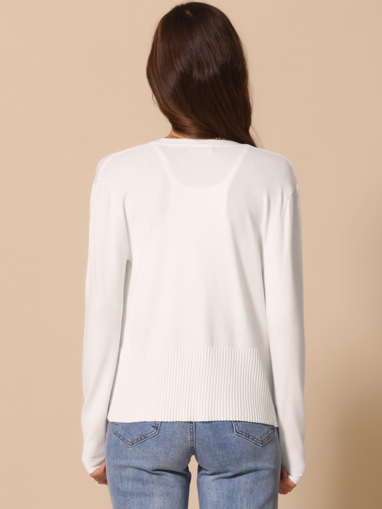 Casual Open Front Long Sleeve Knitted Cardigan