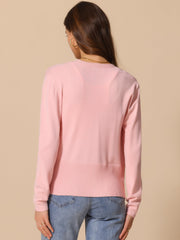 Casual Open Front Long Sleeve Knitted Cardigan