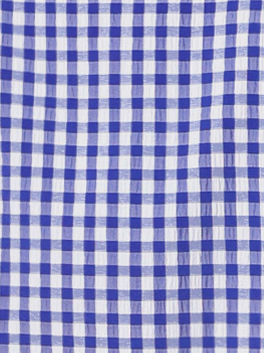 Plaid Blouse Puff Sleeve Ruffle Peter Pan Collar Shirt Top